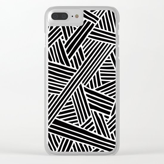 Abstract black & white Lines and Triangles Pattern-Mix and Match with Simplicity of Life Clear iPhone Case