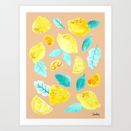 Lemon Mint&Cream Art Print