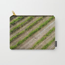 Mama kissing baby in the grape vines - Aerial Drone Art Carry-All Pouch | Cute, Drone, Grapevines, Aerial, Wine, Love, Family, Australia, Kisses, Mother 