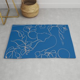 Changed energy, changed life (blue-peach) Rug