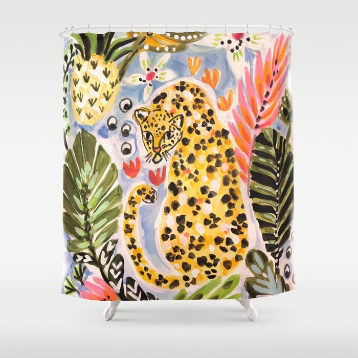 Tiger Leopard by Karen Fields Shower Curtain