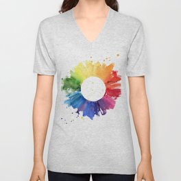 Color Wheel V Neck T Shirt