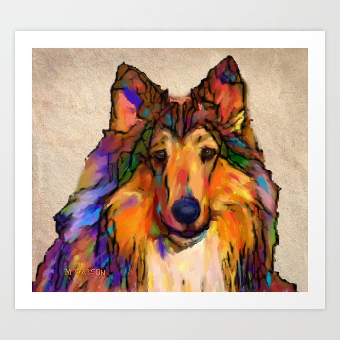 Collie Dog Art Print