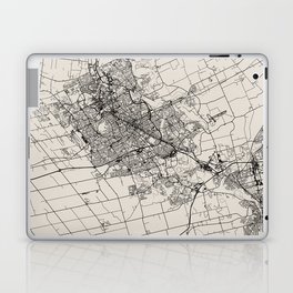 Canada, Kitchener - Black & White City Map - Detailed Map Drawing Laptop Skin