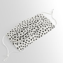 Preppy brushstroke free polka dots black and white spots dots dalmation animal spots design minimal Face Mask