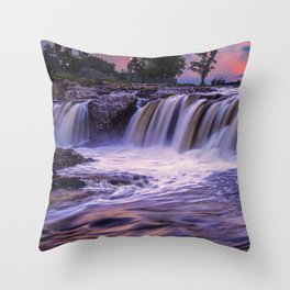 Sunset Waterfalls in Sioux Falls Throw Pillow