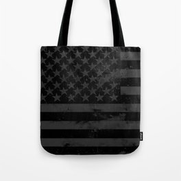 Black American Flag Tote Bag