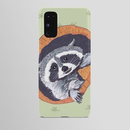 Peeking Raccoons #1 - Green Pallet Android Case