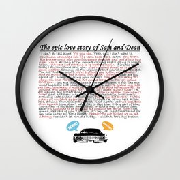 Epic Love Story of Sam and Dean Wall Clock