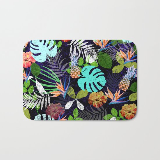 Tropical garden at night Bath Mat