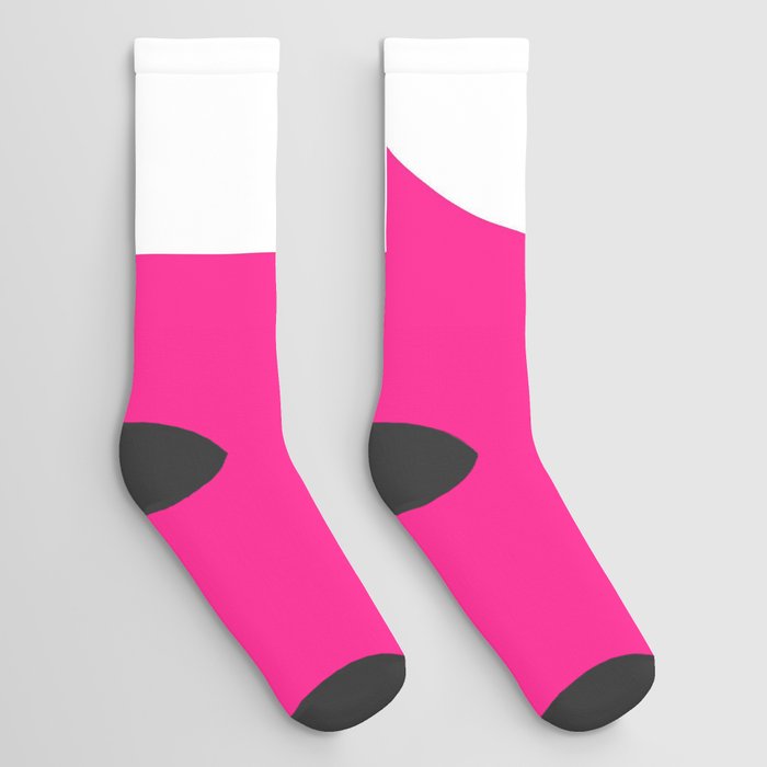 d (White & Dark Pink Letter) Socks