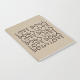 Love Dogs Beige warm neutral colors modern abstract illustration  Notebook