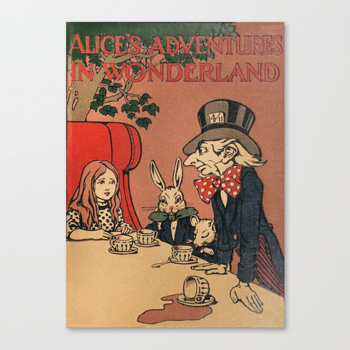 Vintage Alice's Adventures in Wonderland Book Cover Canvas Print