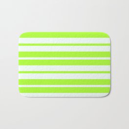 [ Thumbnail: Light Green and Mint Cream Colored Stripes Pattern Bath Mat ]