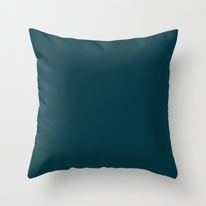 Dark Teal Solid Color Throw Pillow by Whoopsidoodle Society6