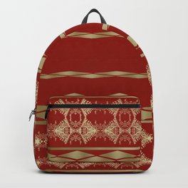 Red & Golden Velvet Backpack