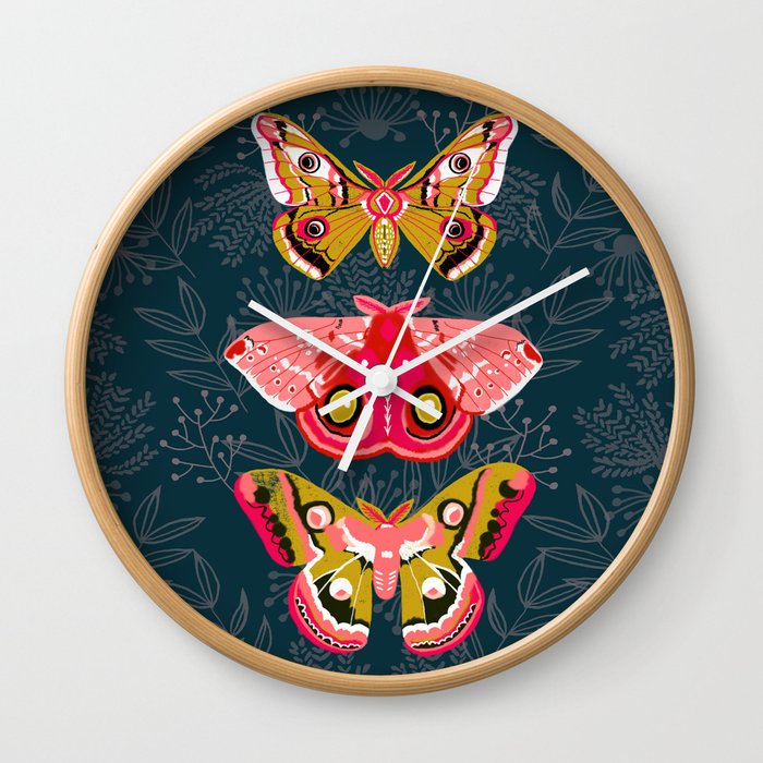 Lepidoptery No. 4 by Andrea Lauren Wall Clock