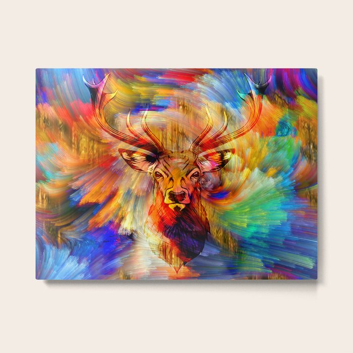 Deer S Colorful Forest Metal Print