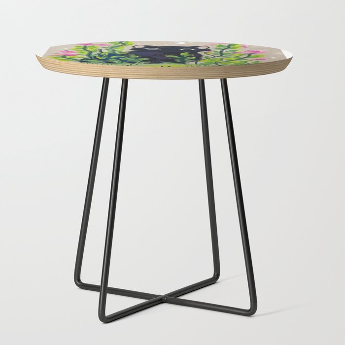 cute black cat graphic Side Table