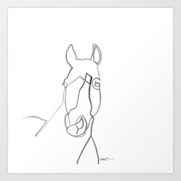 Horse Line Drawing Art Print