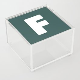 F (White & Dark Green Letter) Acrylic Box