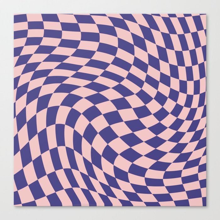 Purple and pink swirl checker Canvas Print