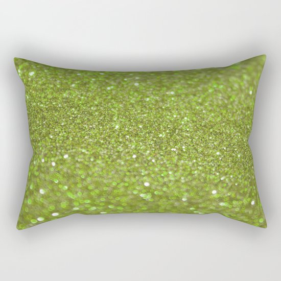 Bright Lime Glitter Rectangular Pillow