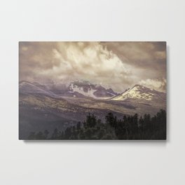 Storm on the Mountain Metal Print | Mountain, Environment, Cloudy, Dark, Rocky, Clouds, Sky, Stormy, Trees, Weather 