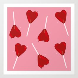  Heart Lollipop Art Print