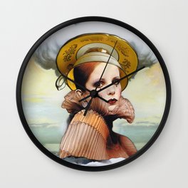Teacup in a Storm Wall Clock | Popart, Clown, Collage, Teacup, 1970S, Girl, Curated, Pinup, Clouds, Makeup 