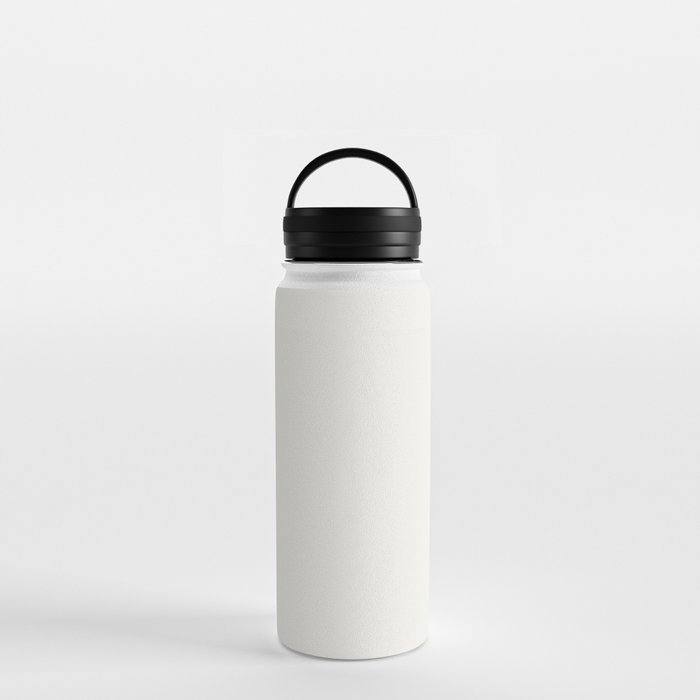 Snow White pale neutral solid color modern abstract pattern Water Bottle