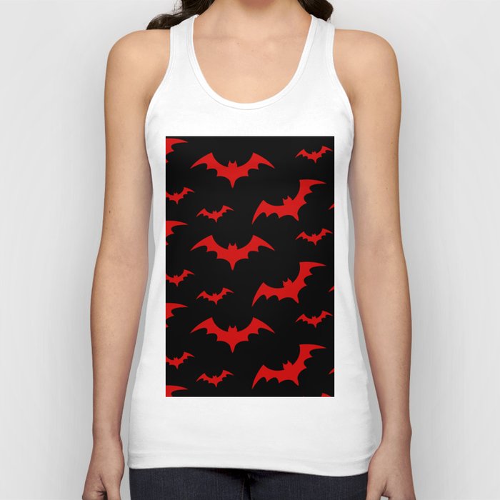 Halloween Bats Black & Red Tank Top