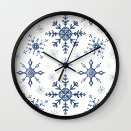 Snowflakes - Crisp White Wall Clock