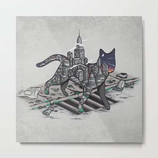 City Cat Metal Print
