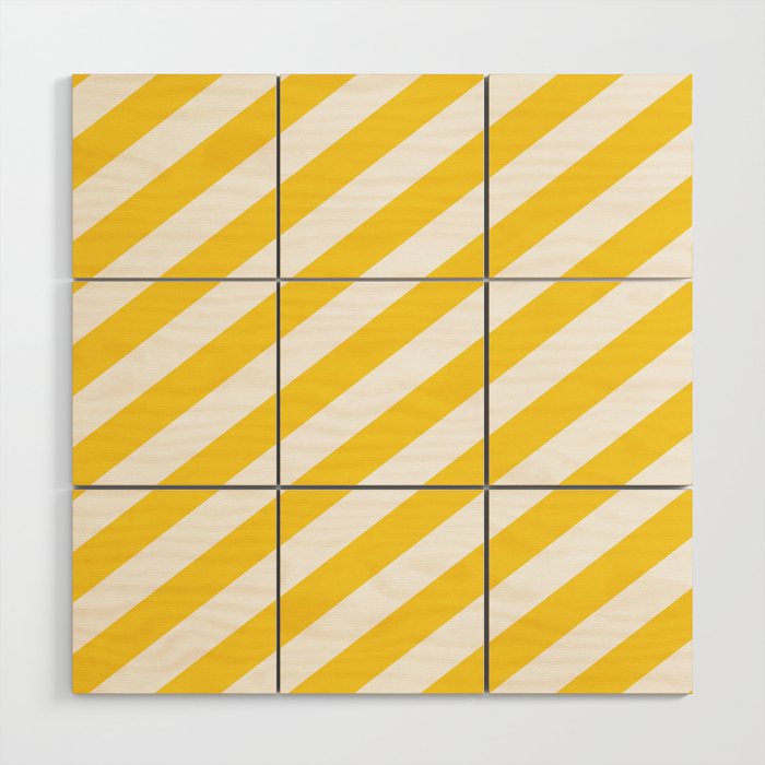 Stripes Deep Yellow Wood Wall Art