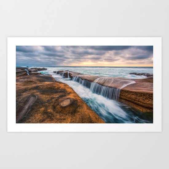 Ocean waves landscape Art Print