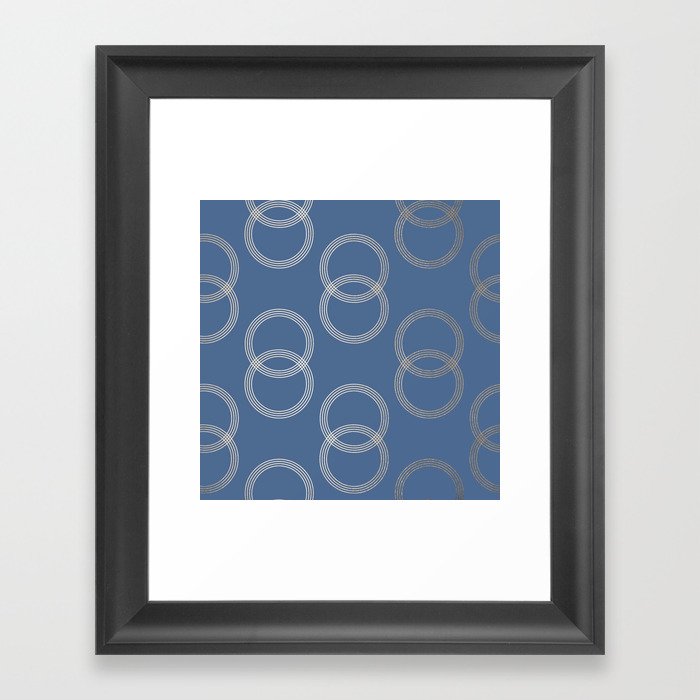 Simply Infinity Link in White Gold Sands on Aegean Blue Framed Art Print