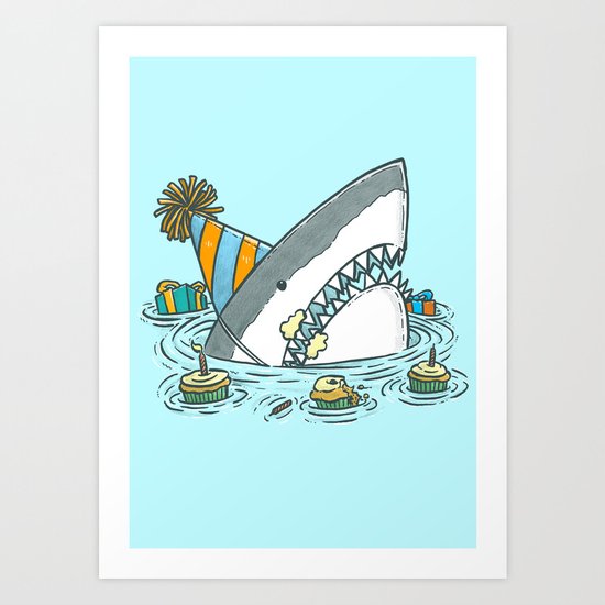 Birthday Shark II Art Print