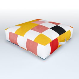 Abstract summer checkerboard Outdoor Floor Cushion