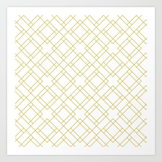 Simply Mod Diamond in Mod Yellow Art Print