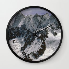 Chamonix Aiguille du Midi Mont Blanc Massif French Alps France Wall Clock