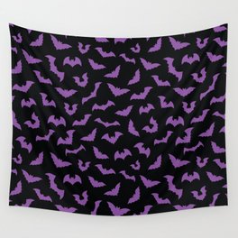 Pastel goth purple black bats Wall Tapestry