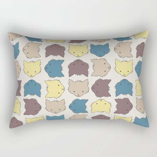 Pastel cat faces Rectangular Pillow