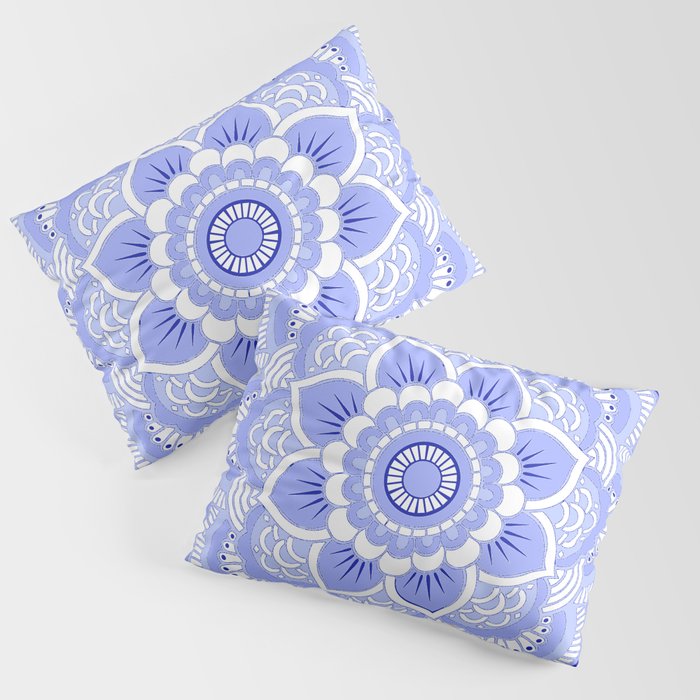 Periwinkle Mandala Flower Pillow Sham
