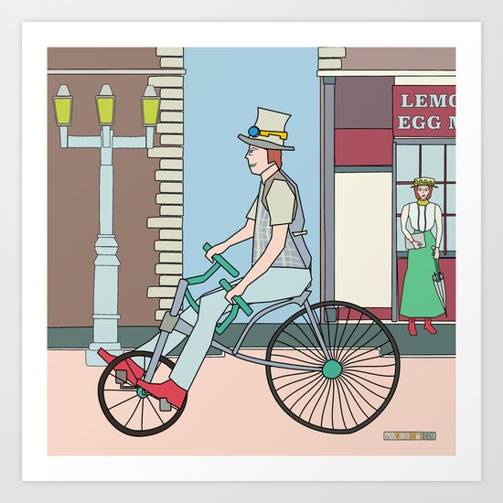 Steampunk Stovepipe Hat Biker Art Print