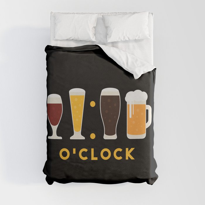 Beer O'clock Funny Duvet Cover