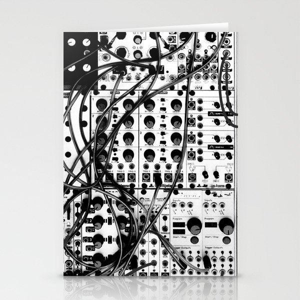 analog synthesizer system - modular black and white Stationery Cards