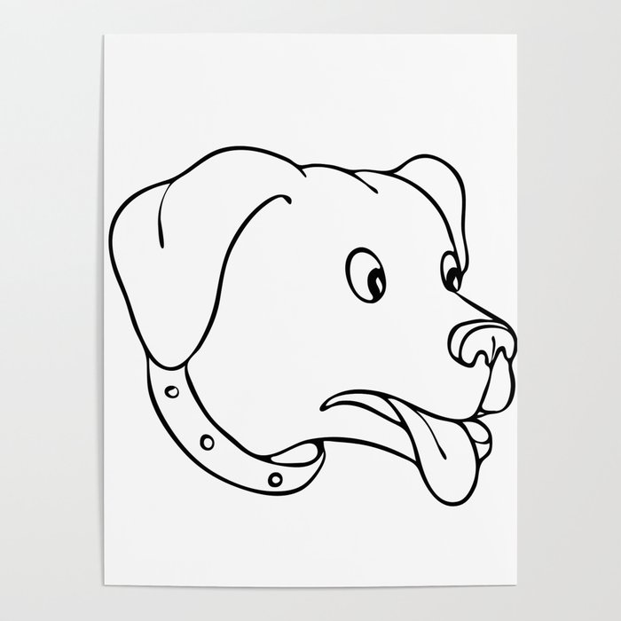 Labrador Retriever Surprised Drawing Poster