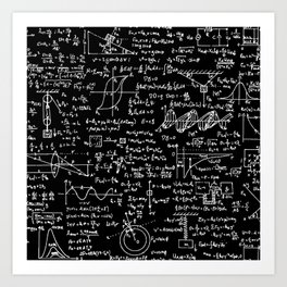 Physics Equations on Chalkboard Art Print