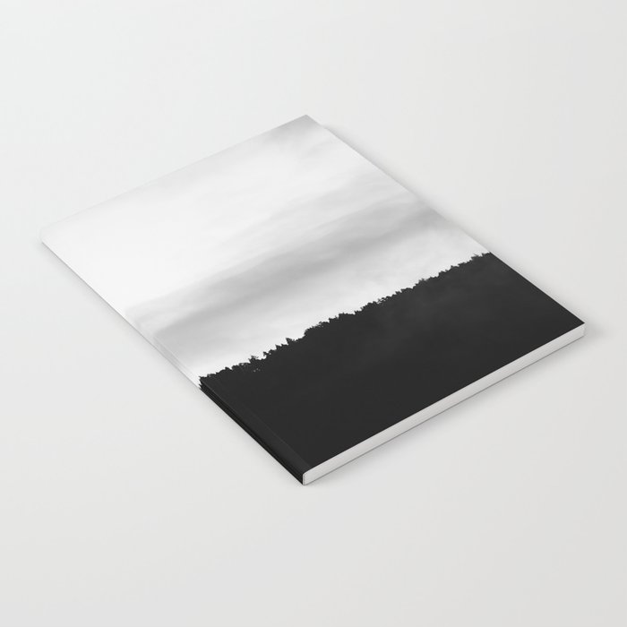 Dusk and The Pine Forest in Black and White Notebook